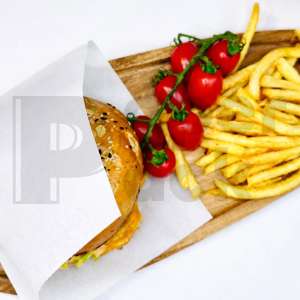 Nyomat nélküli fehér hamburgeres tasak 150+00x170 (1000db)